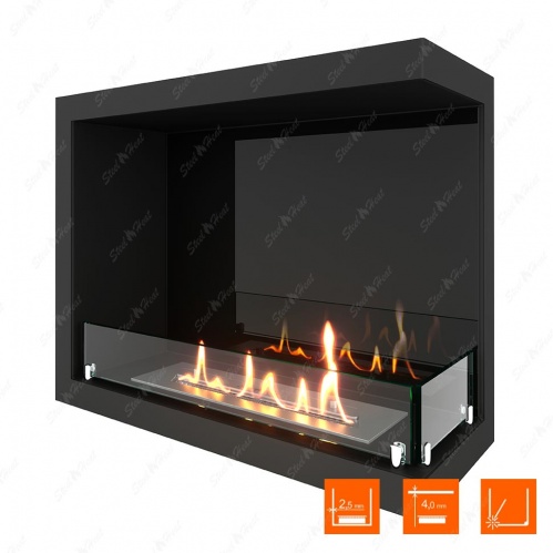 Биокамин угловой SteelHeat Leader 600 правый стекло