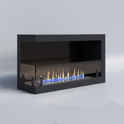 Биокамин "Русский огонь" Честер 700 угловой левый с защитным и декоративным стеклом