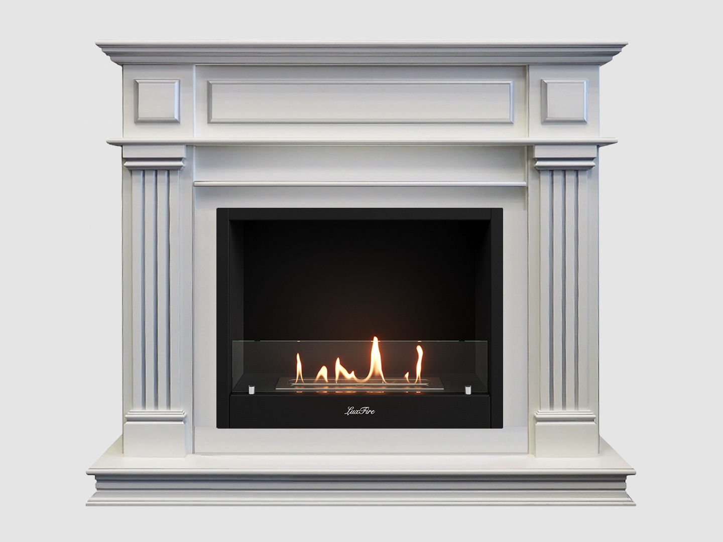 Каминный портал МДФ "Амелия 1260" с биокамином Lux Fire "Фаер Бокс 1 - 33" (белый) по цене 81 300 руб.