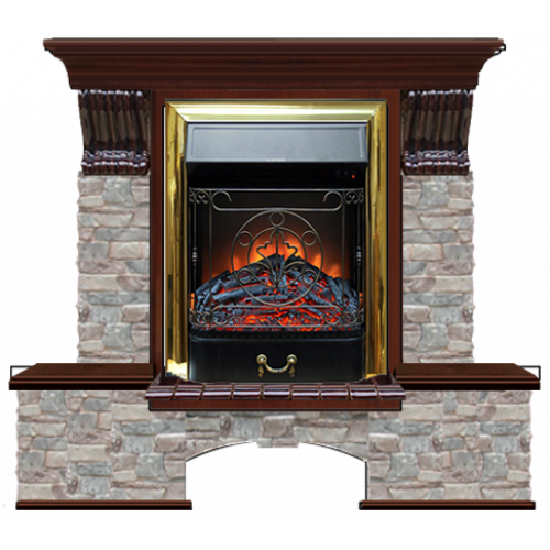 Бостон К Грот цветной (красное дерево)+Majestic Brass