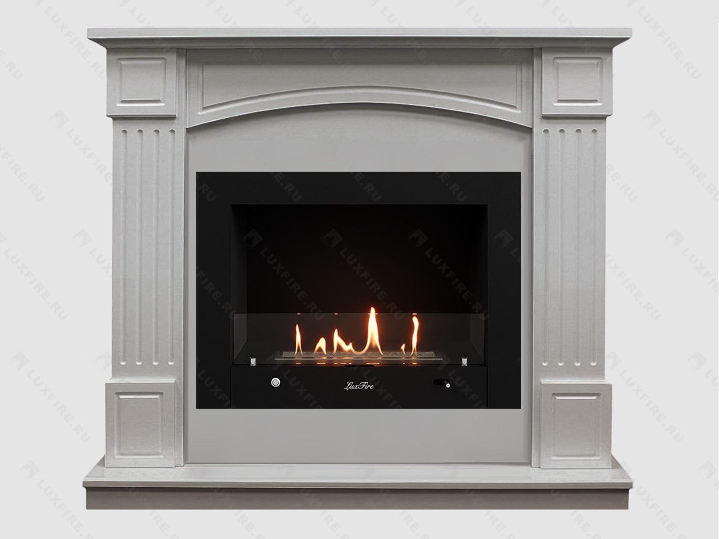 Каминный портал МДФ "Честер 1160" с биокамином Lux Fire "Фаер Бокс 4-30" (белый) по цене 121 900 руб.