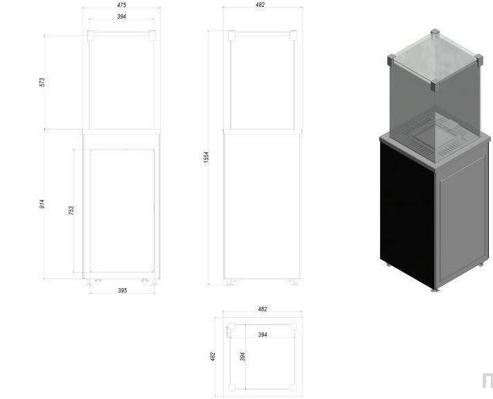 Газовый нагреватель Kratki PATIO/M/G31/37Mbar/B, белое стекло, с ручным управлением
