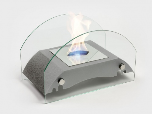 Настольный биокамин Lux Fire "Мост" M Серебро