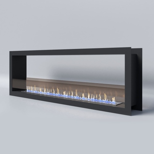 Биокамин "Русский огонь" Честер Сквозной 1500 встраиваемый с защитным стеклом