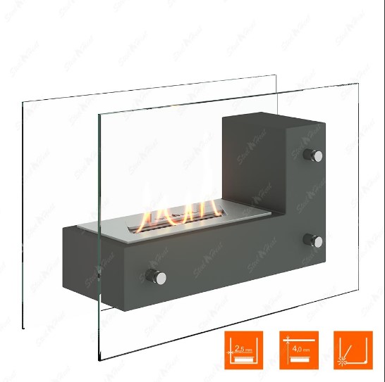 Биокамин напольный SteelHeat TETRISE 500 серый по цене 13 900 руб.