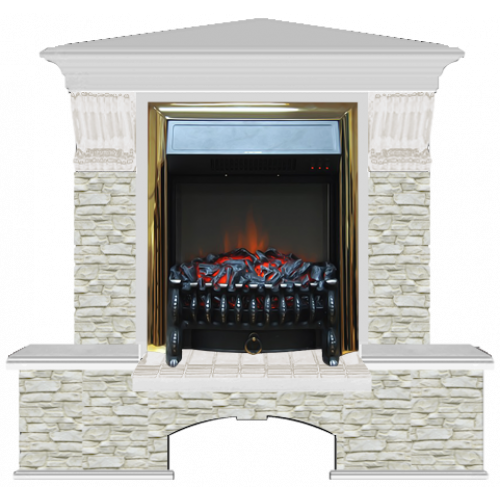 Бостон К Грот однотонный угловой (беленый дуб)+Fobos Brass