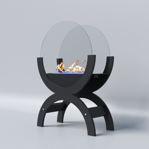 Биокамин напольный "Русский огонь" Санрайз макс чёрный