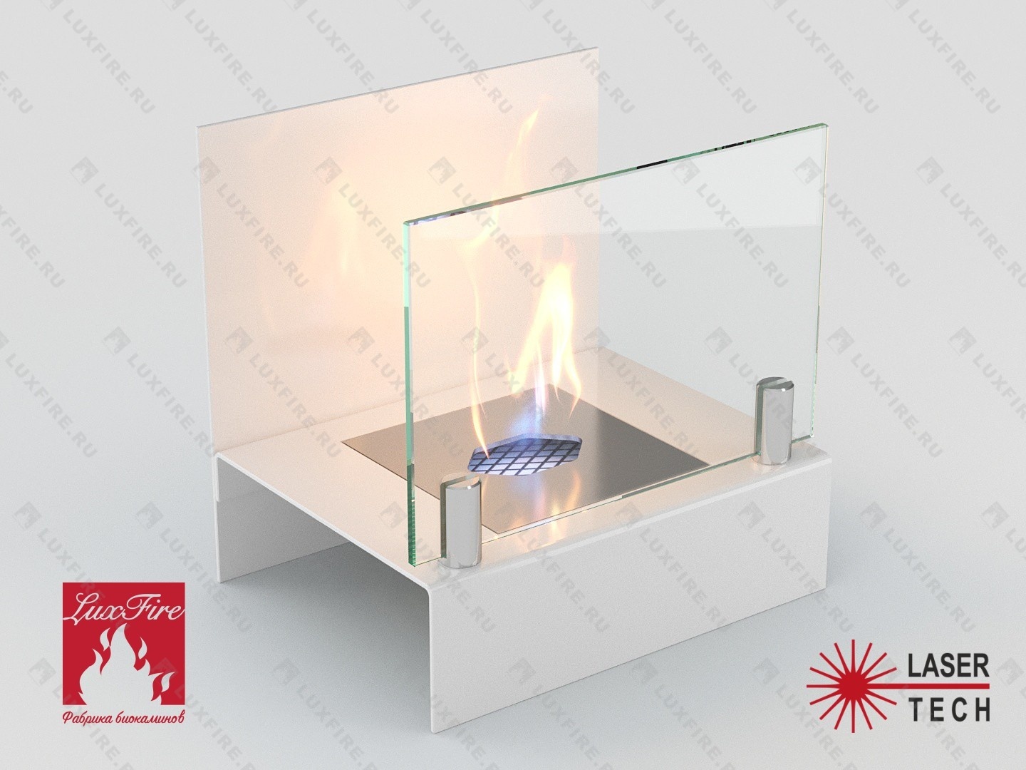 Настольный биокамин Lux Fire "Афиша" S (белый)