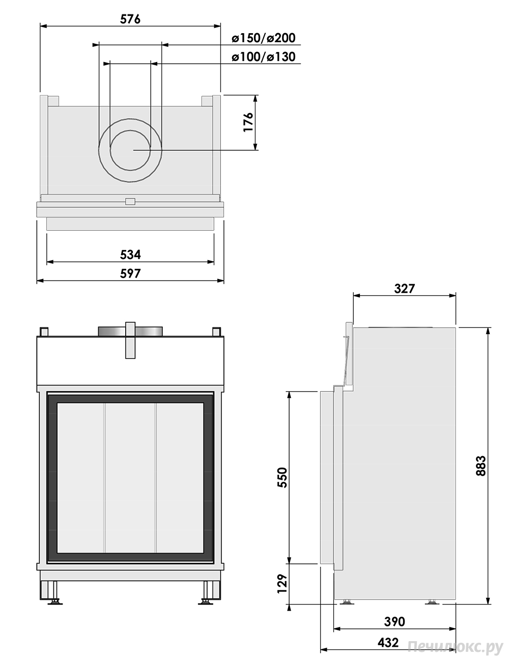 Газовый камин BellFires Original Topsham Small