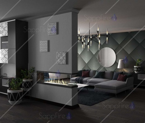 Встраиваемый торцевой сквозной очаг 800 SappFire