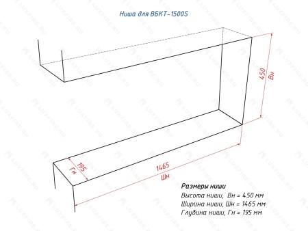 Встроенный биокамин Lux Fire Торцевой 1500 S по цене 71 390 руб.
