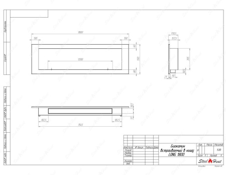 Биокамин SteelHeat LONG-H 1800 стекло по цене 68 900 руб.