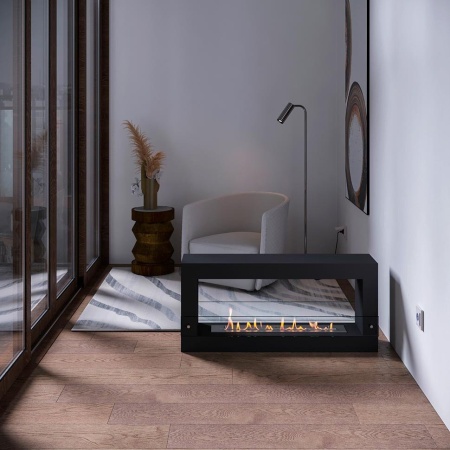 Биокамин SteelHeat WALL FRAME ONE 1000 черный, стемалит по цене 55 650 руб.