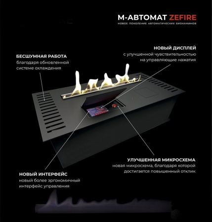 Автоматический биокамин ZeFire M 900 шлифованный с ДУ по цене 333 000 руб.