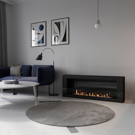 Биокамин SteelHeat WALL LONG 1500 черный, стемалит по цене 72 030 руб.