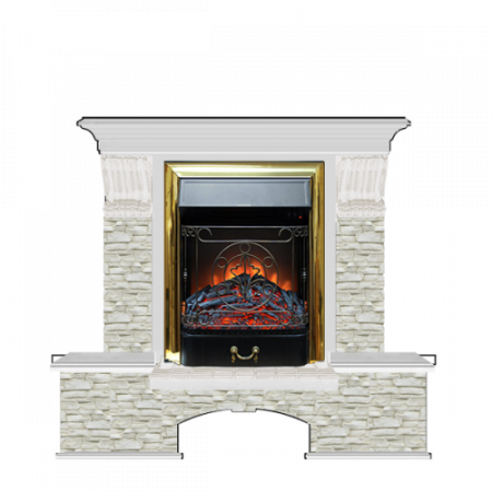 Бостон К Грот однотонный (беленый дуб)+Majestic Brass