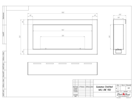 Биокамин SteelHeat WALL ONE 1100 черный, стекло по цене 39 060 руб.